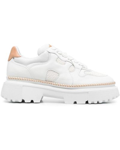 Hogan Lace-up Chunky Brogues - White