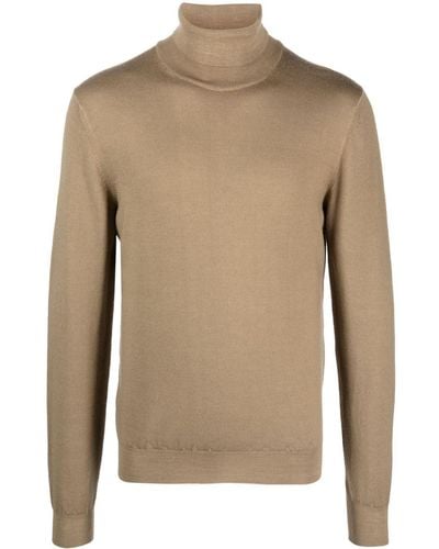 Boglioli Roll-neck Virgin-wool Sweater - Brown