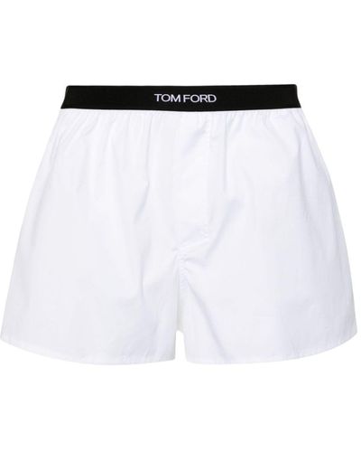 Tom Ford Logo-waistband Boxer Shorts - White