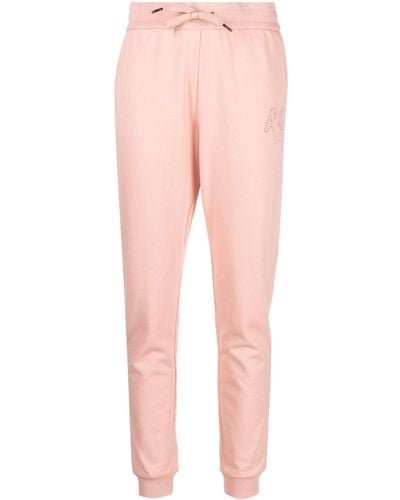 Armani Exchange Logo-embellishment Cotton Track Trousers - Pink
