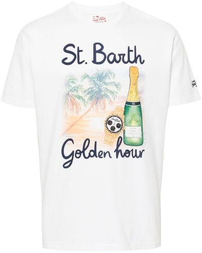 Mc2 Saint Barth Camiseta con estampado Golden Hour - Blanco