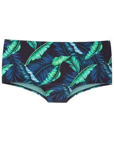 Lygia & Nanny Copacabana Leaf-print Swimming Trunks - Blue
