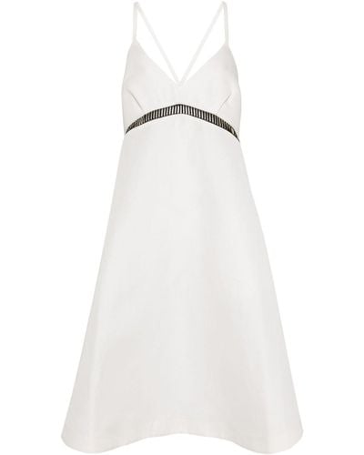 Sacai V-neck Midi Dress - White