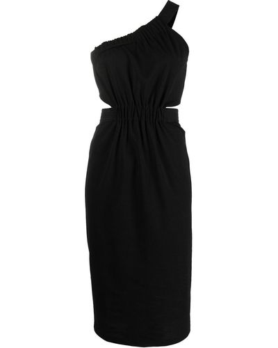 Karl Lagerfeld Cut-out One-shoulder Jersey Dress - Black