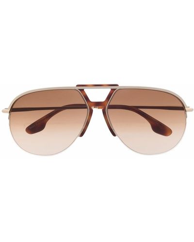 Victoria Beckham Vb222 Pilot-frame Sunglasses - Metallic