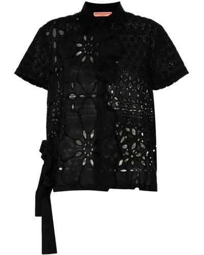 Ermanno Scervino Broderie-anglaise Cotton Shirt - Black