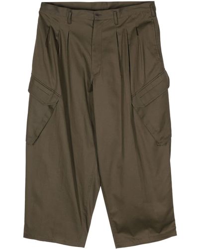 Yohji Yamamoto Drop-crotch Cargo Trousers - Green