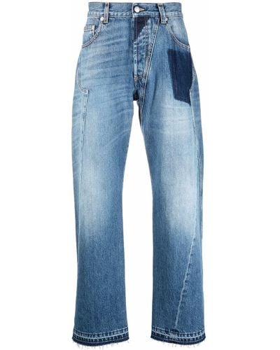 Alexander McQueen Reconstructed Denim Jeans - Blue