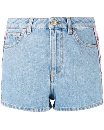 Chiara Ferragni Short en jean à bandes contrastantes - Bleu