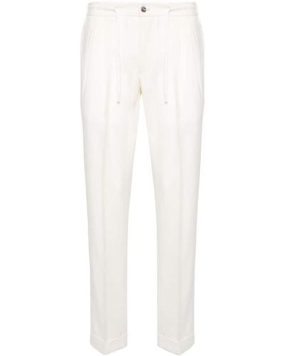 Barba Napoli Drawstring-waist Chino Trousers - White