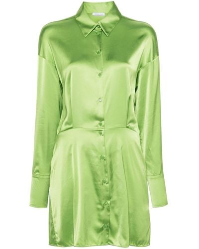Patrizia Pepe Satin Mini Dress - Green