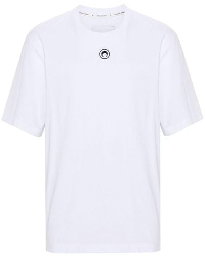 Marine Serre Sichelmond-T-Shirt aus Bio-Baumwolle - Weiß
