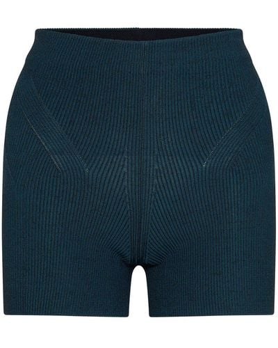Dion Lee Ribgebreide Shorts - Blauw