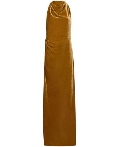 Proenza Schouler Faye Twisted Velvet Gown - Natural