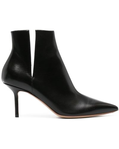 Francesco Russo 80mm Pointed-toe Leather Ankle Boots - Black