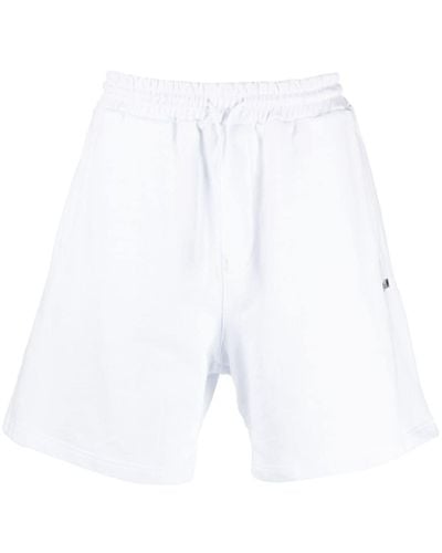 MSGM Logo-print Cotton Shorts - White