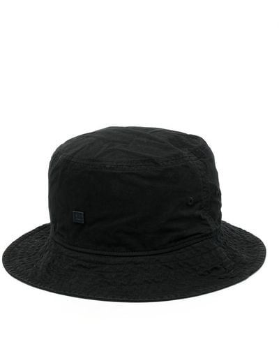 Acne Studios Face-embroidered Cotton Bucket Hat - Black
