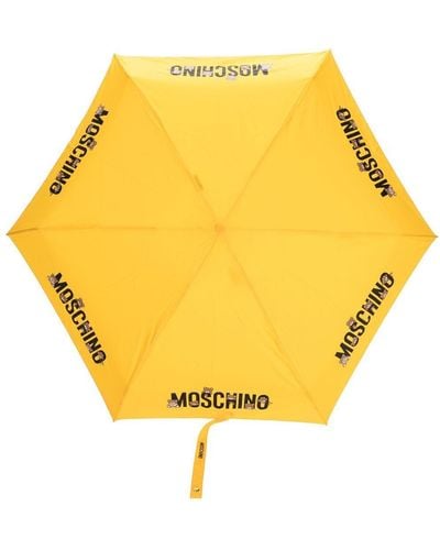 Moschino Paraplu Met Logoprint - Geel