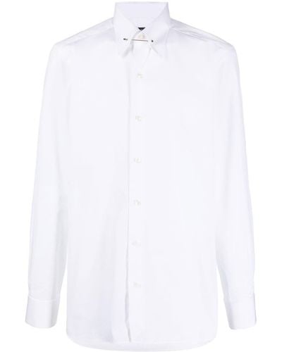Tom Ford Hemd mit Kragennadel - Weiß