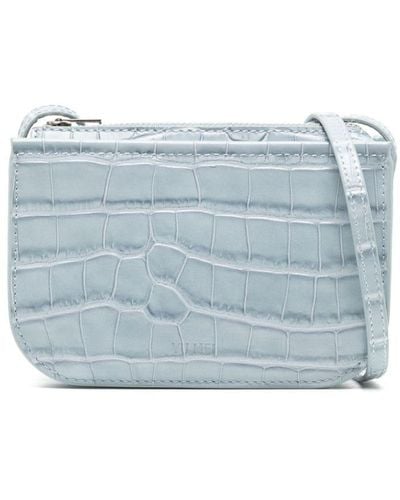 Yu Mei Mini sac à bandoulière à effet peau de crocodile - Bleu