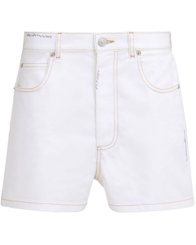 Marni Jeans-Shorts mit Blumen-Print - Weiß