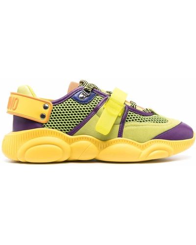 Moschino Teddy Paneled Low-top Sneakers - Yellow