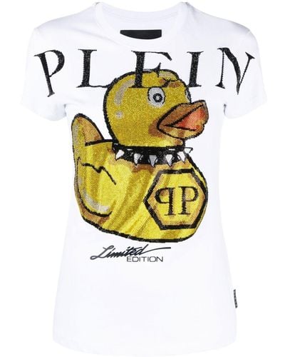 Philipp Plein Duck ラウンドネックtシャツ - ホワイト