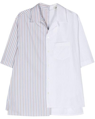 Lanvin Camisa asimétrica a rayas - Blanco