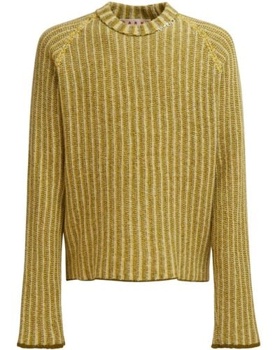 Marni Cable-knit Crew-neck Jumper - Geel