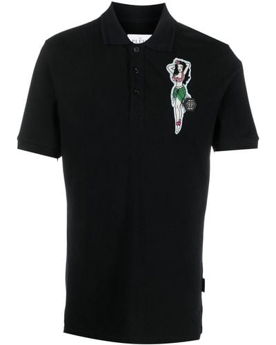 Philipp Plein Logo-patch Polo Shirt - Black