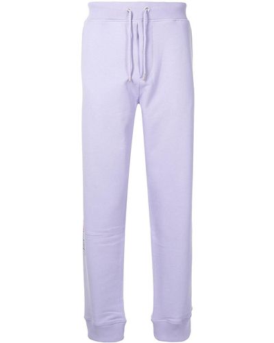 Helmut Lang 3d Logo Cotton Track Pants - Purple