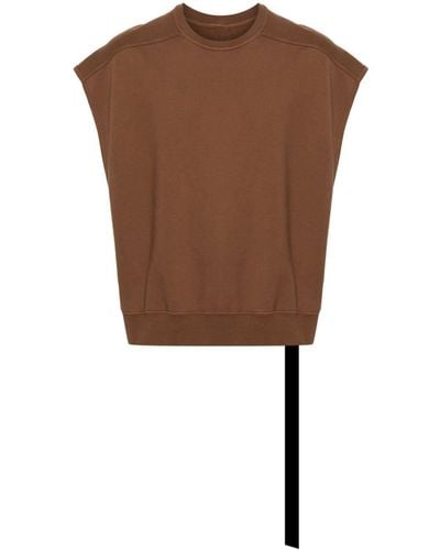 Rick Owens Sleeveless Organic Cotton Sweatshirt - Brown