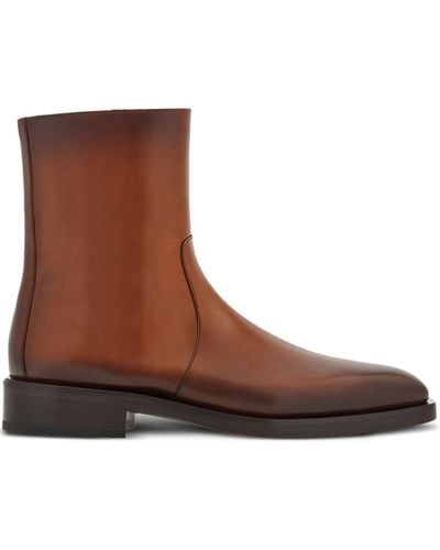 Ferragamo Two-tone Ankle Boots - Brown