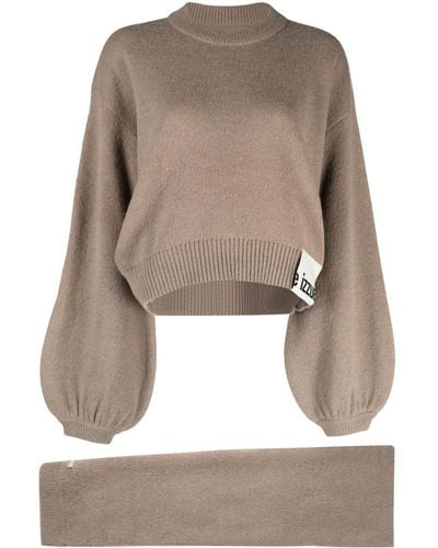 Izzue Cropped-Pullover mit Rundhalsausschnitt - Weiß