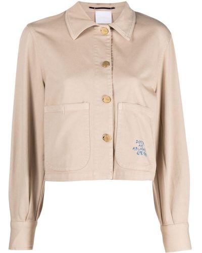..,merci Button-down Cropped Jacket - Natural