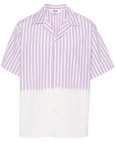 MSGM Pinstriped Cotton Shirt - White