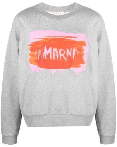 Marni Sweater Met Logoprint - Grijs