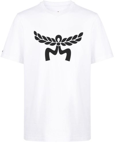 MCM T-shirt à logo Laurel - Blanc
