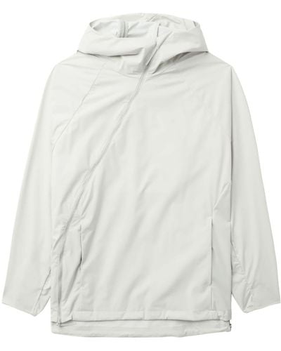 Post Archive Faction PAF Two-way Zip Jersey Hoodie - White