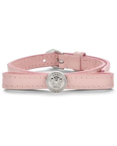 Versace Gianni Ribbon Leather Bracelet - Pink