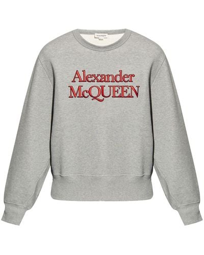 Alexander McQueen Logo-print Cotton Sweatshirt - Grey