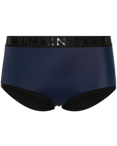 Balmain Logo-waist Bikini Bottoms - Blue