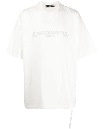 MASTERMIND WORLD Logo-embroidered Cotton T-shirt - White