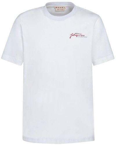Marni Wordsearch-print Cotton T-shirt - White