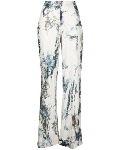 Saiid Kobeisy Sequin Embellished Trousers - White