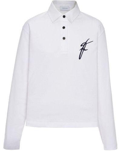 Ferragamo Logo-embroidered Polo Shirt - White