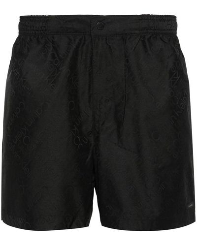 Calvin Klein Badeshorts mit Logo-Patch - Schwarz