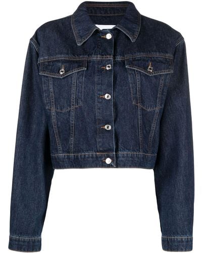 MSGM Spread-collar Denim Jacket - Blue