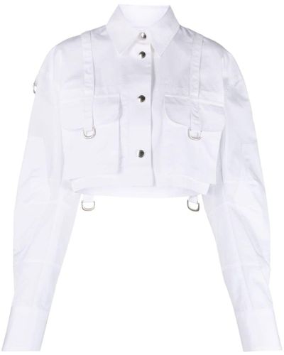 Off-White c/o Virgil Abloh Camicia crop Co Cargo - Blu