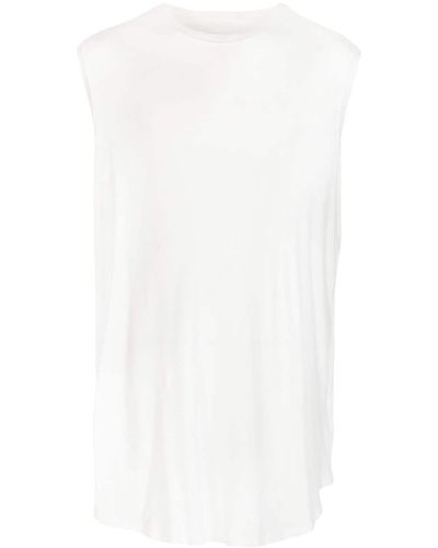 Julius Curved-hem Cotton Tank Top - White